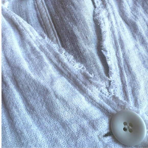 Eileen Fisher White Irish Linen Blazer Jacket Shaket Size Medium - Picture 8 of 9